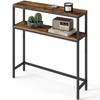 VASAGLE Console Table, 2-Tier Narrow Sofa Table with 2 Shelves,