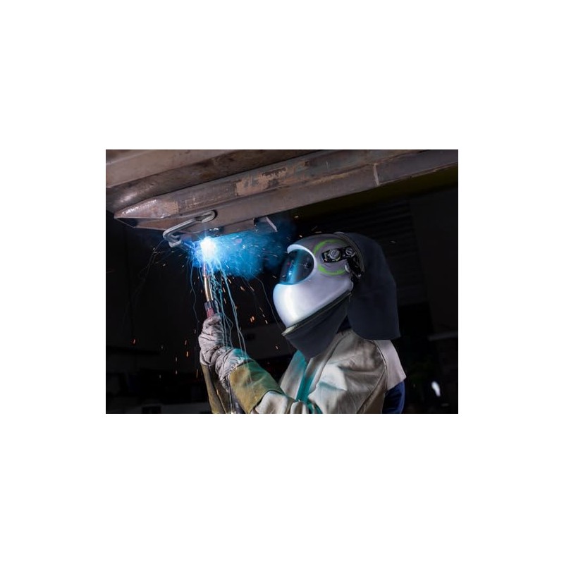 Wrap-around split welding helmet bib with crimp seals to fit