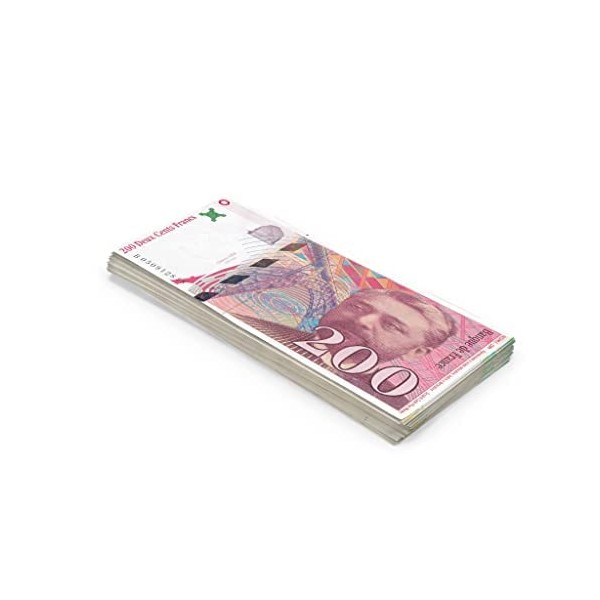 Scratch Cash 100 x ₣ 200 Francs fake money (real