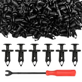 hrsyyl 100pcs Nylon Bumper Fastener Rivet Clips 8mm Push-Type Nylon Bumper Fastener Rivet Expansion Screws Replacement Kit with Fasteners Remover
