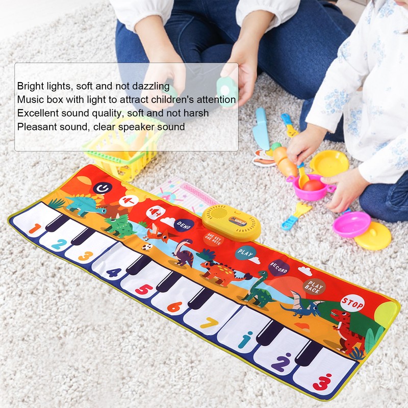 Music Piano Keyboard Dinosaur Picture Adjustable Sounds Music Touch Play