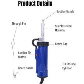 Soldering Suction, 30 W Fully Automatic Electric Desoldering Pump, Industrial Desoldering Suction Pump, Antistatic Desoldering Pump, Desoldering Device for Repair Maintenance of Circuit Boards