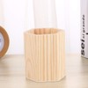Healifty Pen Pot Pen Holder Hexagon Tube Wooden Pen Container