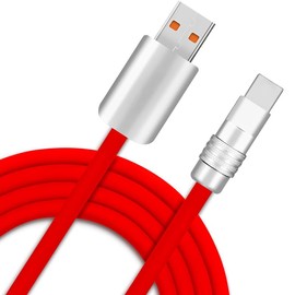 GentsStride Chubby 2.0 Durable Fast Charging Cable USB Type-C Cables Ultra-Thick Silicone Cord USB-C to USB A Cable for Cell Phones, Android Devices and More, Red, USB-A to Type-C, 6.6 FT
