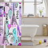 Paris Eiffel Tower Kids Shower Curtains,High Heel Lipstick Makeup Girly