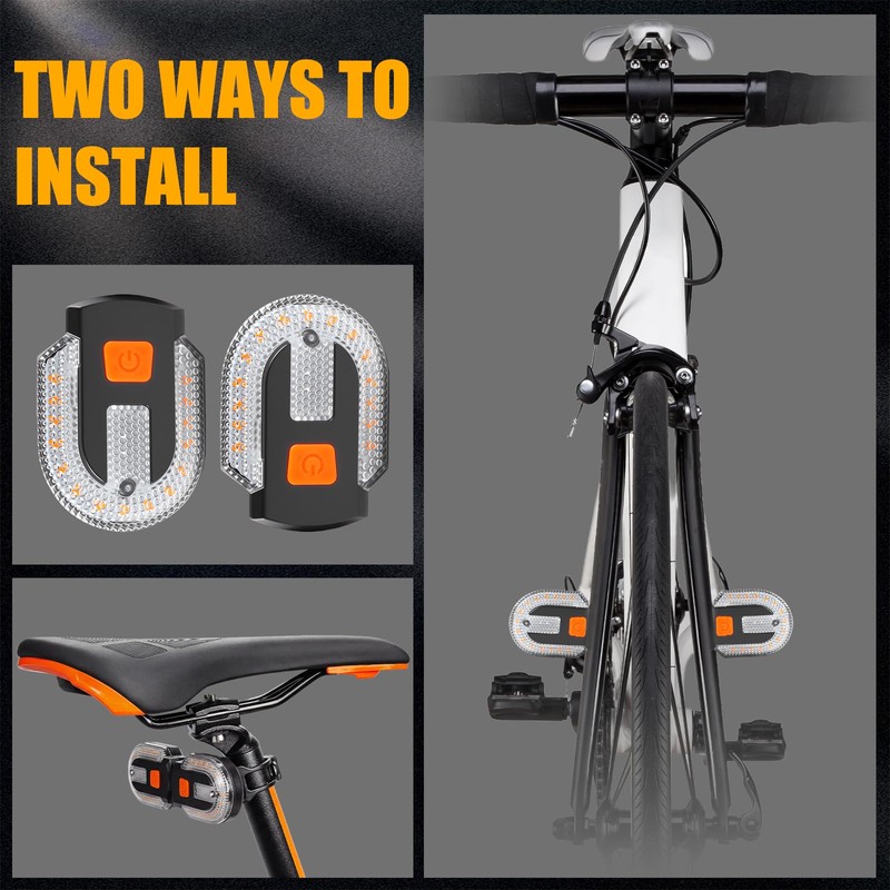 Fervorbeam Bike Tail Light with Turn Signal, USB Rechargeable Remote