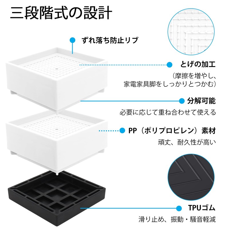 Umelee Washing Machine, 2.9 inches (7.4 cm), Desk, Tables, Legs,