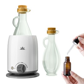 Lotion Warmer Dispenser Heated Accelerated Absorption with Perspectivity Glass Bottle Massage Oil Warmer Heater for Massage Therapy Spa