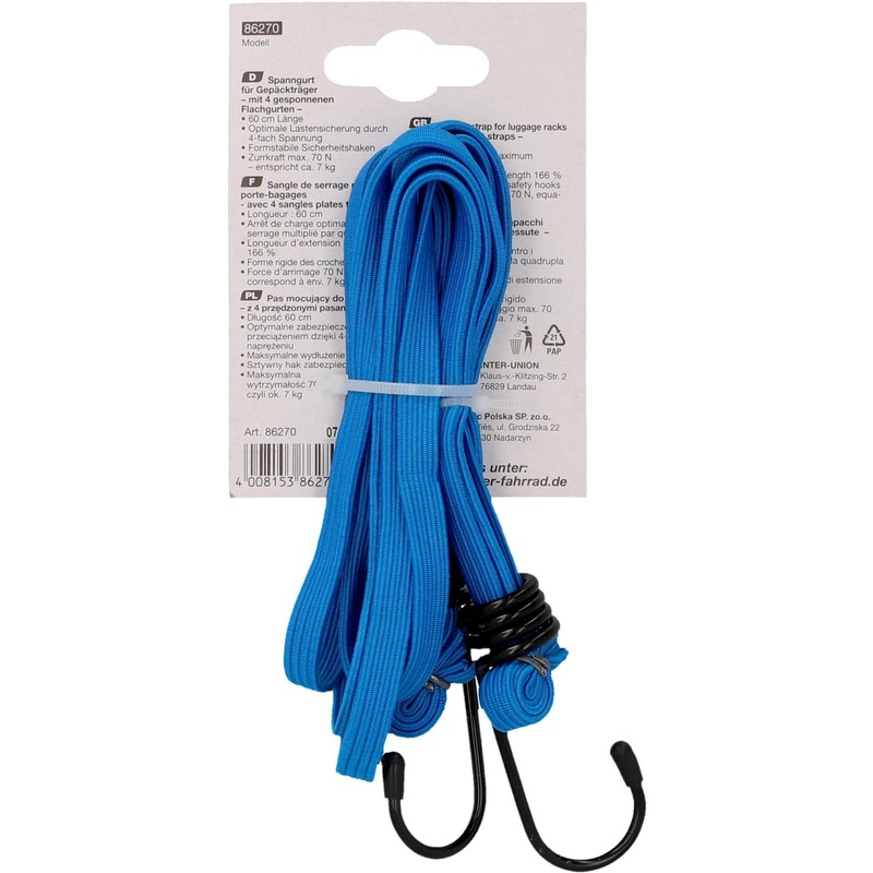 Fischer Unisex - Adult Tie Down Strap Blue Length 60cm