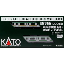 KATO 10-1786 N-Gauge E231 Series 1000 Tokaido Line, Updated Car, Expansion Set B, 2 Cars, Railway Model, Train