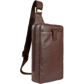 Hidesign Aiden Unisex Leather Sling Bag/Backpack/Crossbody Bag/Travel Bag (Brown)