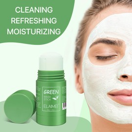 Pack of 2 Green Mask Stick, Powerful Green Tea Purifying Clay Stick Mask, Deep Cleansing Oil Control, Blackhead Removal for All Skin Types, Women and Men