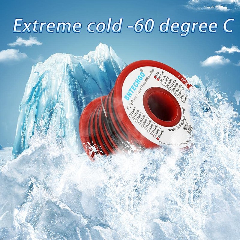 BNTECHGO 30 Gauge Silicone Wire Spool Red and Black Each