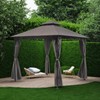 Gazebo Curtains Outdoor Waterproof, Curtain Replacement Universal 4-Panel Sidewalls, Universal
