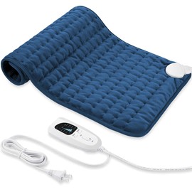Heating pad Electric Heat Pad - Electric Heat Pad with 6 Heat Settings -Auto Shut Off (33“x17”, Dark Blue)