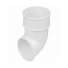 68mm Round Gutter Pipe Shoe | Guttering Pipes and Fittings - White (Pack of Two)