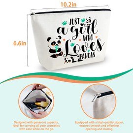 Yoxiumi Panda Gifts for Women Small Panda Bag Panda Bear Gifts Pandas Bear Makeup Bag Gifts for Panda Loves Cute Baby Panda Stuff Panda Storage Travel Toiletry Bag Animals Cosmetic Bag