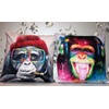 The Beach Stop Chimpanzee Rainbow Monkey Printed Cushion Cover |