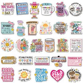 Xuhal 28 Pcs Mental Health Fridge Magnets Inspirational Magnet Reminder Smile Funny Fridge Locker Magnetic Decal Positive Affirmation Gift Therapy Office Home Kitchen Decor Whiteboard Magnetic Sticker