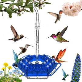 2025 New Ant & Bee Hummingbird Feeder with 30 Feeding Openings – 11oz Easy Clean Outdoor Hanging Feeder Including Perch & Cleaning Brush for Windows & Backyard Decoration (2, Blue)