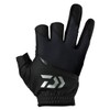Daiwa 25DG-2025 Padded UV Protection Gloves, 3-Piece Cut, Black, L