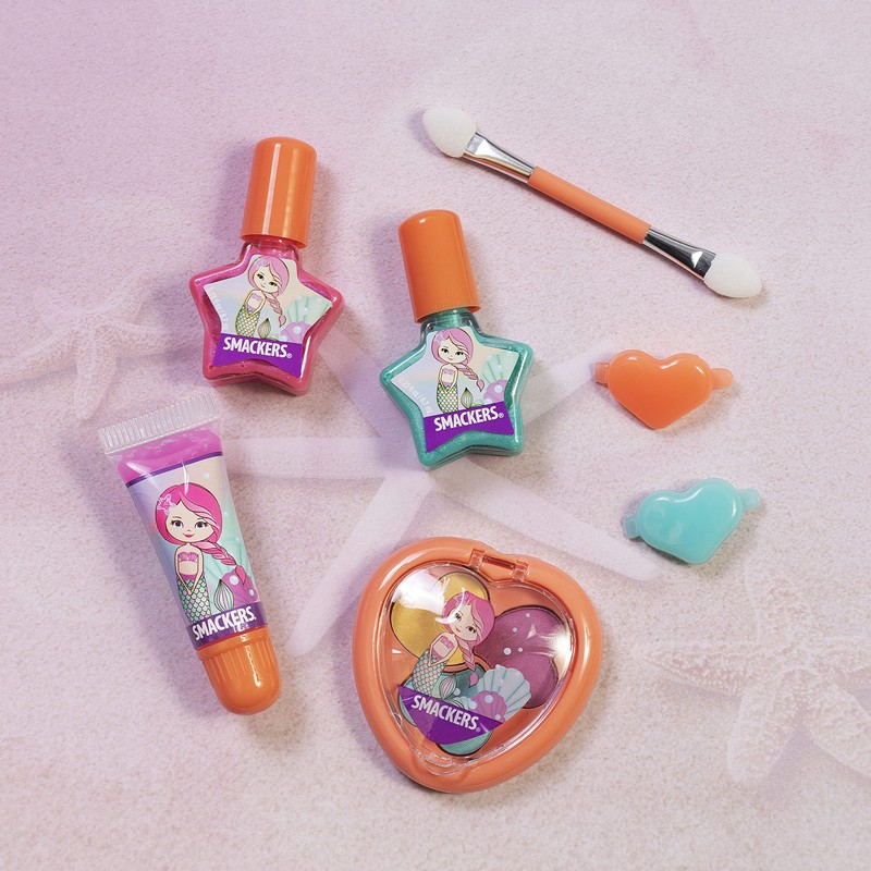 Lip Smacker 9-Piece Beauty Collection Set, Mermaid-Themed Makeup, Includes Lip