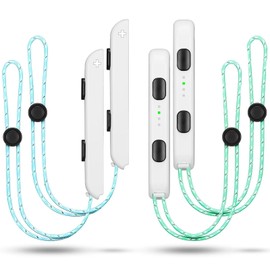 Gepicest Wrist Strap for Joycon 4 Pieces Switch Parts Accessories Controller Attachments Compatible with Joy Con, Dual Joycon Remote Comfort Controller Straps White 2 Pairs