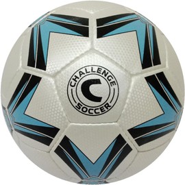 American Challenge ROZTOK Soccer Ball (Size 4, White/Black-Sky Blue)
