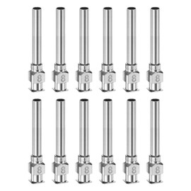 QUARKZMAN Pack of 12 8 Gauge Stainless Steel Dosing Cannulas, 1 Inch Metal Glue Needle Tube with Blunt Tip and Luer Lock for Thick Materials, Ink, Glue, Lab Insert