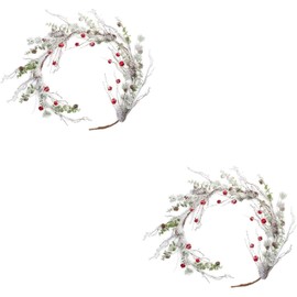 HomeStock Snowy Artisanal Attic Twig Pine Garland with Sleigh Bells (Set of 2)
