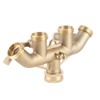 G3/4 Brass 4‑Way Garden Hose Splitter Ball Valve Hose Adapter
