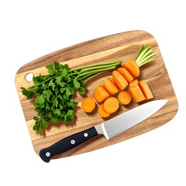 MTOPHLS Acacia Wood Cutting Boards for Kitchen, Thick Wooden Chopping Board Serving Boards with Hang Hole for Meat, Cheese, Vegetables, Bread, and Charcuterie(Medium)