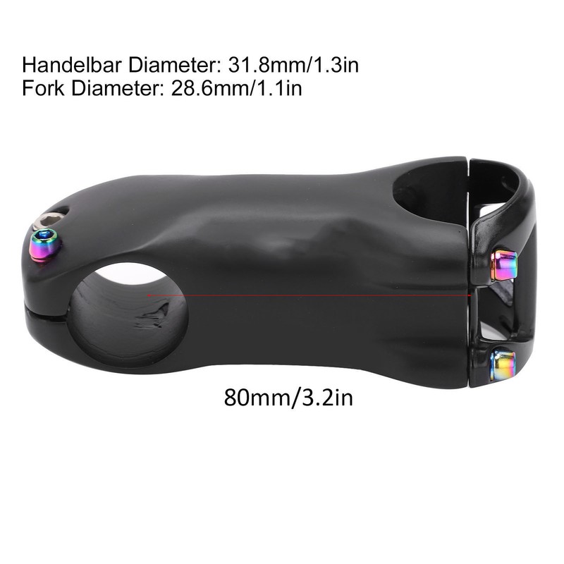Bicycle Stem Short Handlebar Stem Bar Carbon Fiber 28.6‑31.8MM 6