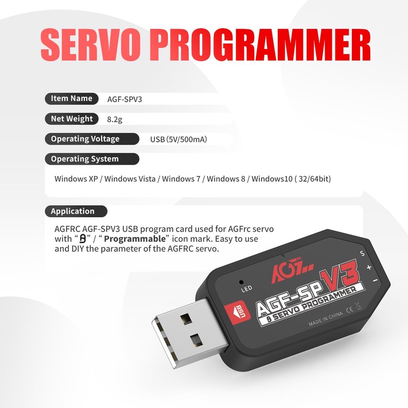 AGFRC Servo digitale programmabile ad alta coppia a basso profilo