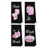 Geqtt Black Pink Bathroom Decor Set - Girly Decorative Waffle