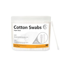 500pcs Tiny Cotton Buds, with Round & Spiral, Suitable for Baby Ear Nose Clean,Cosmetics,Personal Hygiene