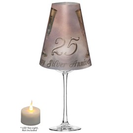 Royal Designs Vellum Tea Light Paper Wine Glass Lampshade, Silver Anniversary, Set of 20 (TLS-1007A-20)
