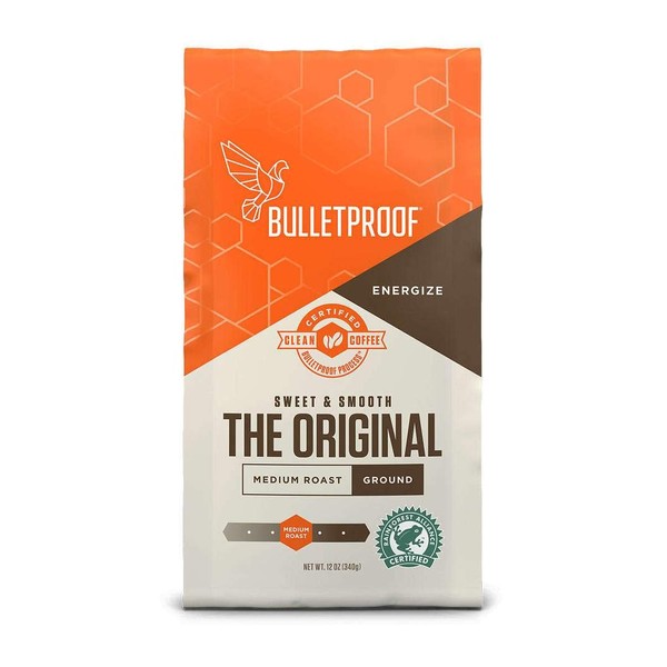 Bulletproof The Original Ground Coffee, Medium Roast, Keto Friendly, Certified Clean Coffee, Rainforest Alliance, Ground, 12 Ounces