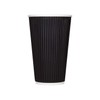 Karat 16oz Ripple Paper Hot Cups - Black (90mm) -