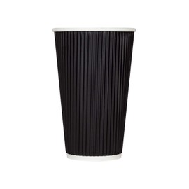 Karat 16oz Ripple Paper Hot Cups - Black (90mm) - 500 ct