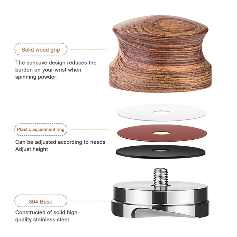 Joyeee Espresso Tamper with Solid Wood Handle, Manual Coffee Powder