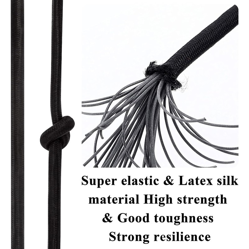 3FT/6FT Long Elastic Bungee Cords with Carabiner Clips, Heavy Duty
