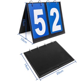 BTtime Scoreboard, 2 Digit Scoring Board, Flip Scoreboard, Tabletop, Manual, Easy to Read Score Chart, Suitable for Various Sports, Easy to Assemble, Portable, Foldable, Waterproof (Blue + Red)