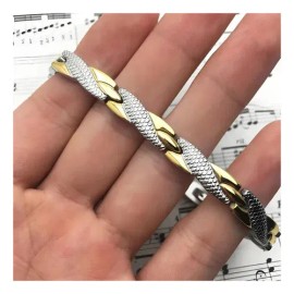 Solviora Pulsera de Titanio Magnética Ajustable, Reducción del Dolor, Hipoalergénica, Color Mezclado,0.2 cm x 20 cm,Para la Mayoría de Hombres,Regalo Perfecto para Pareja,Padres y Ocasiones Especiales