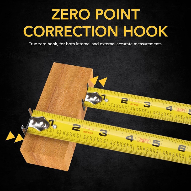PROBON 25FT Tape Measure (2 Pack) - Dual Lock Double