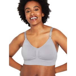 Motherhood Maternity Women's Maternity Seamless Clip Down Nursing Bra, Grey, Medium