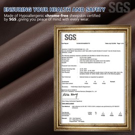 GSG SINCE 1998 Mens Genuine Chrome-free Leather Gloves Winter Driving Gloves With Warm Wool Lined Touchscreen Sheepskin Gloves Brown Small