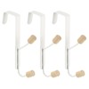 sourcing map Over The Door Hooks,3packs Double Hooks, Wooden Door