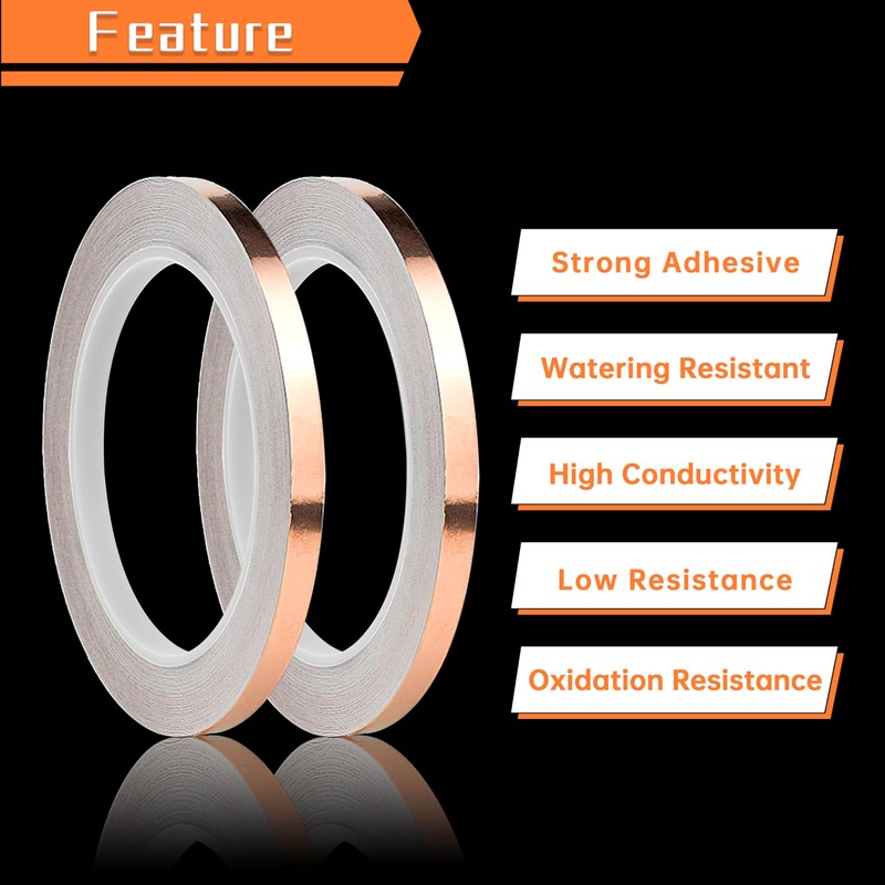 7/32 Inch Black Backed Copper foil Tape for Stained Glass,