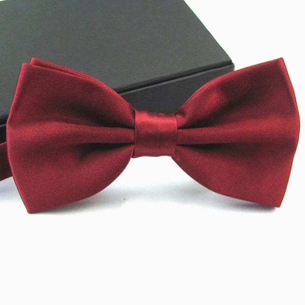 Unbranded Tuxedo PreTied Burgundy Red Bow Tie Satin Matching Adjustable